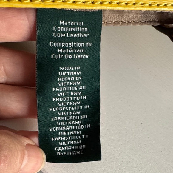 Lauren Ralph Lauren Yellow Leather Crossbody Messenger Bag - Picture 10 of 12